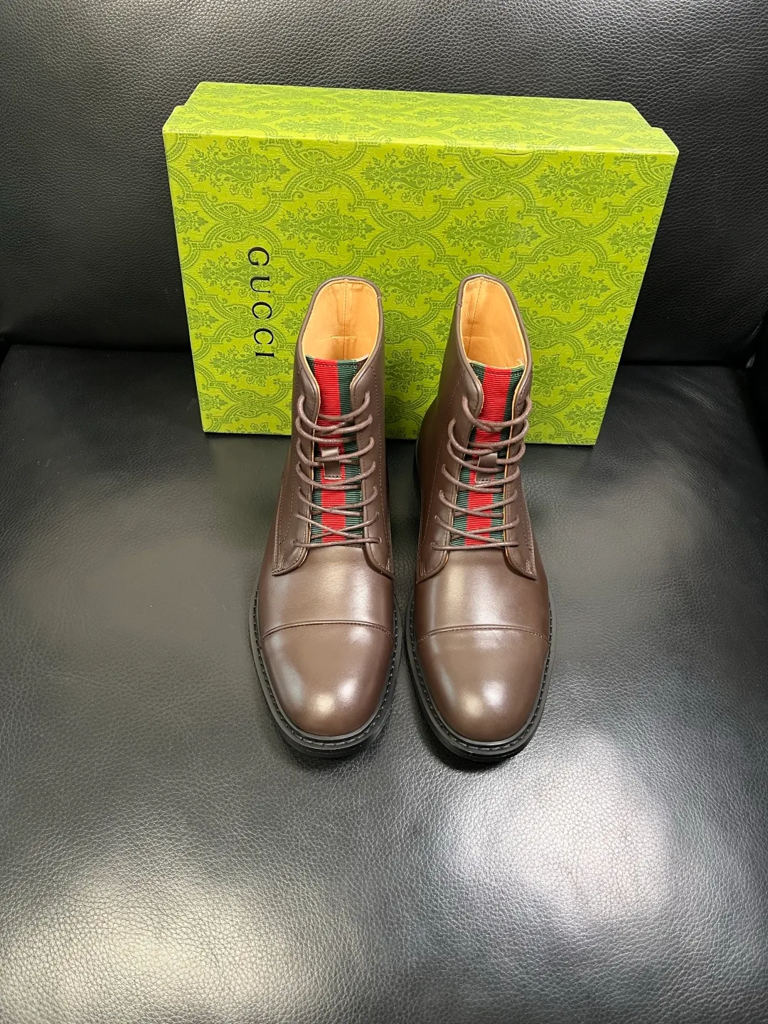 Men's shoes 💰900 Gucci High-quality top crafts Gucci Leather shoes and boots high-top series counter synchronization Original factory configuration, original cowhide imported from Italy, imported water-dyed cow lining, soles: original factory special supply original sole super comfortable, original factory and single goods High quality, welcome to compare and synchronization at the counter, code number 39-44 (customized 45)